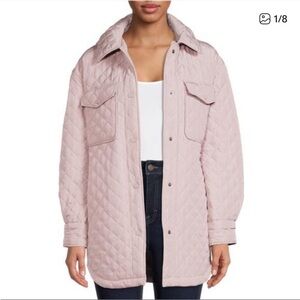 NWT Lucky Brand Quilted Light Pink/nude Jacket SZ XL oversized